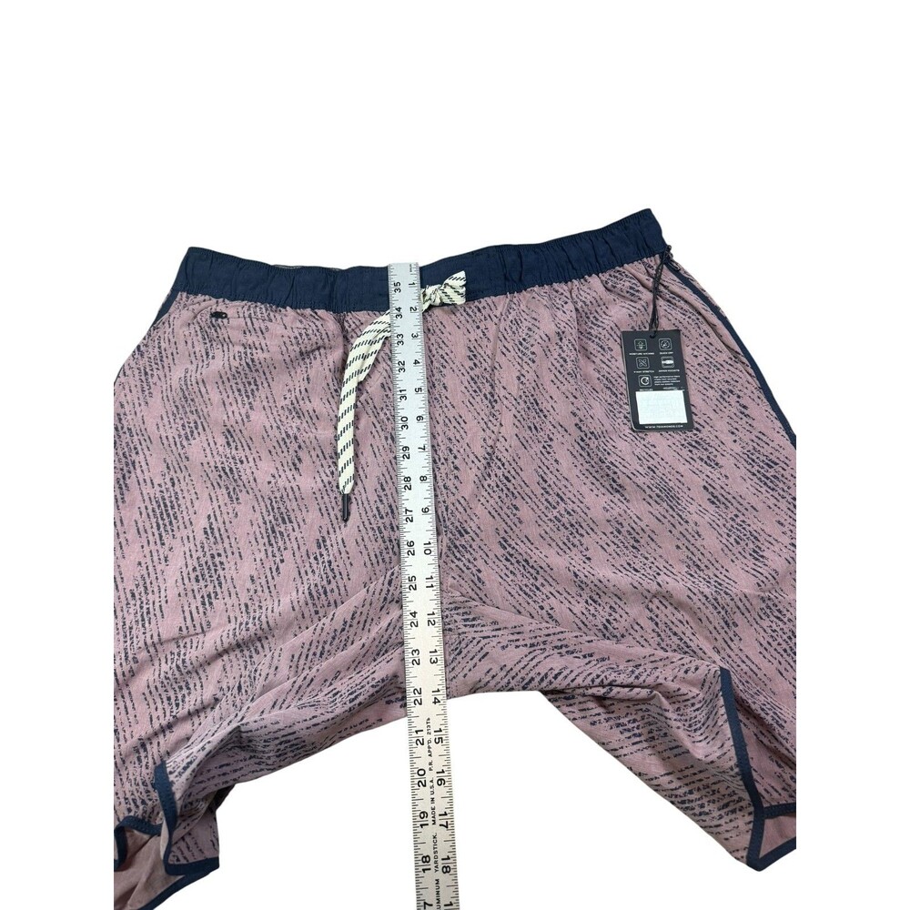 7 Diamonds Core Active Shorts Mens Size XL Pink Athleisure Drawstrings 8" Trunks - Picture 9 of 9